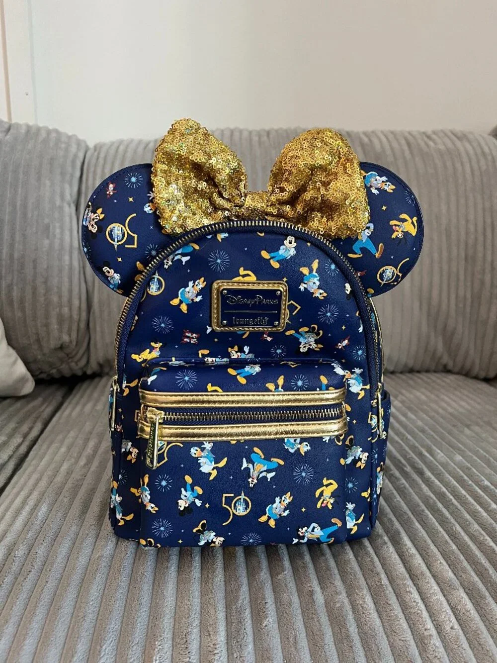 NWT Disney Loungefly WDW 50th Anniversary Backpack & Minnie Ears Set